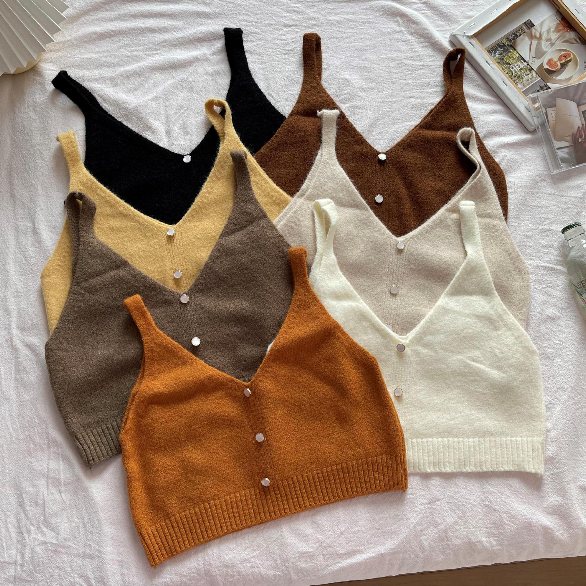 外搭小背心毛衣针织马甲女春秋2022年新款短款百搭v领马夹潮