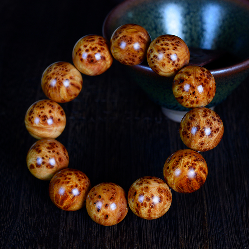 文玩男女手串儿童太行满瘤疤崖柏20mm手串雀眼陈化料沉水老料佛珠