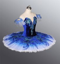 新款宝蓝色儿童芭蕾舞裙演出服成人天鹅湖蓝鸟变奏比赛TUTU裙