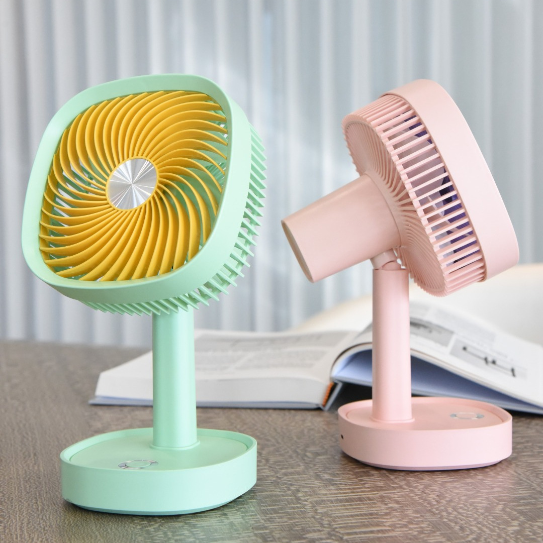 shaking head square simple desktop little fan three-gear adjustable usb charging household desk electric fan cross-border