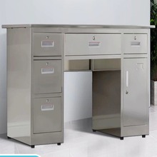 新304不锈钢电脑桌办公书桌台式医疗桌子带抽屉车间实验室工作台