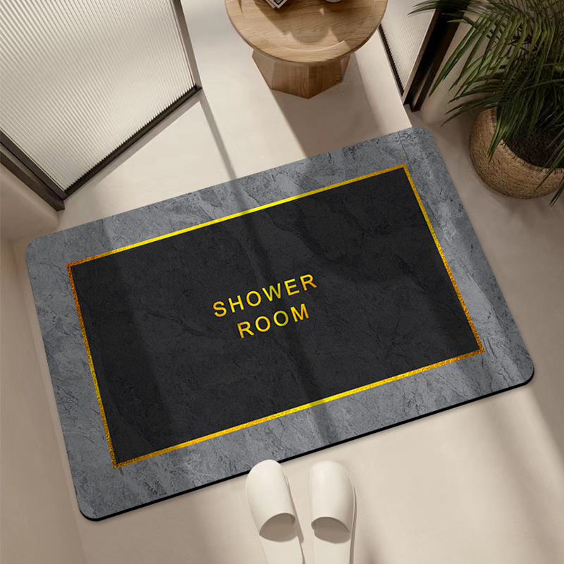 Light Luxury Bathroom Soft Diatom Ooze Absorbent Floor Mat Toilet Door Quick-Drying Foot Mat Door Mat Non-Slip Mat