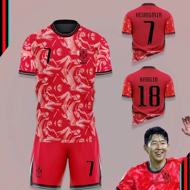 24-25韩国队主客场足球服7号孙兴慜18号李刚仁球衣成人儿童套装