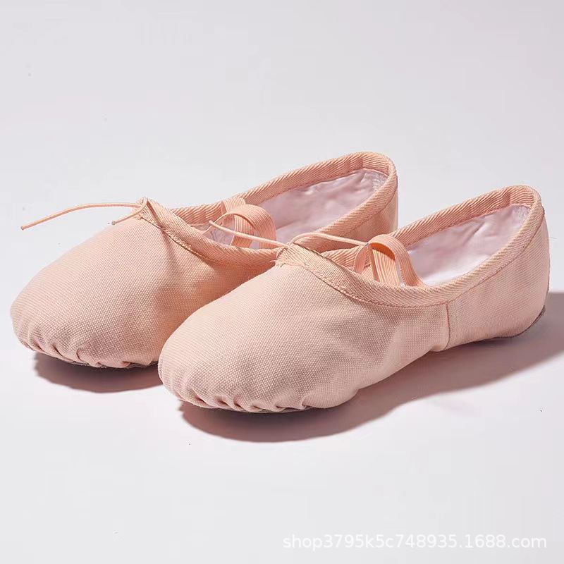 Factory Wholesale Children's Dance Shoes Female Soft Bottom Dancing Shoes Ballet Shoes Elastic Mouth No-Tie Dancing Shoes