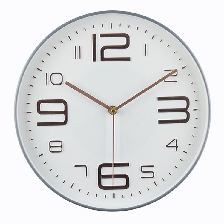 Clear Font Stereo Simple Home Clock on Time Second Sweeping Precise Mute Wall Mounted Clock Electronic 12-Inch Quartz Clock