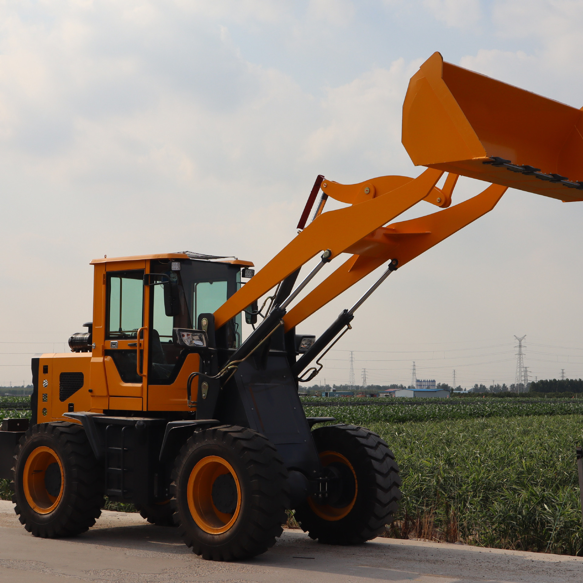 铲车装载机四驱 工程养殖农用抓木机 多功能液压柴油小型推土机