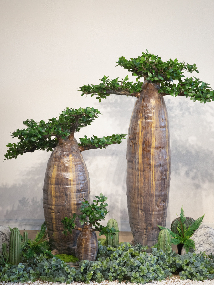 大型植物猴面包树仿生绿植室外橱窗落地假树装饰造景摆件盆景
