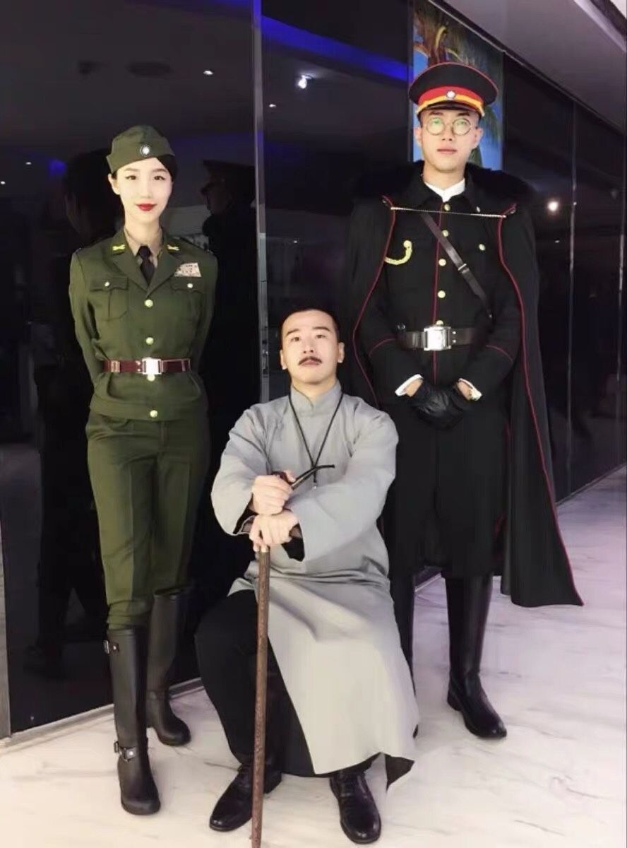 民国军官服男女儿童国民党表演服装演出服特工特务间谍视频拍摄服