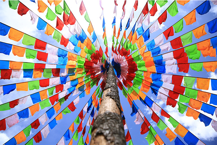 4米30面经文优质经幡西藏五色彩旗龙达无字风马旗圣马旗批量发