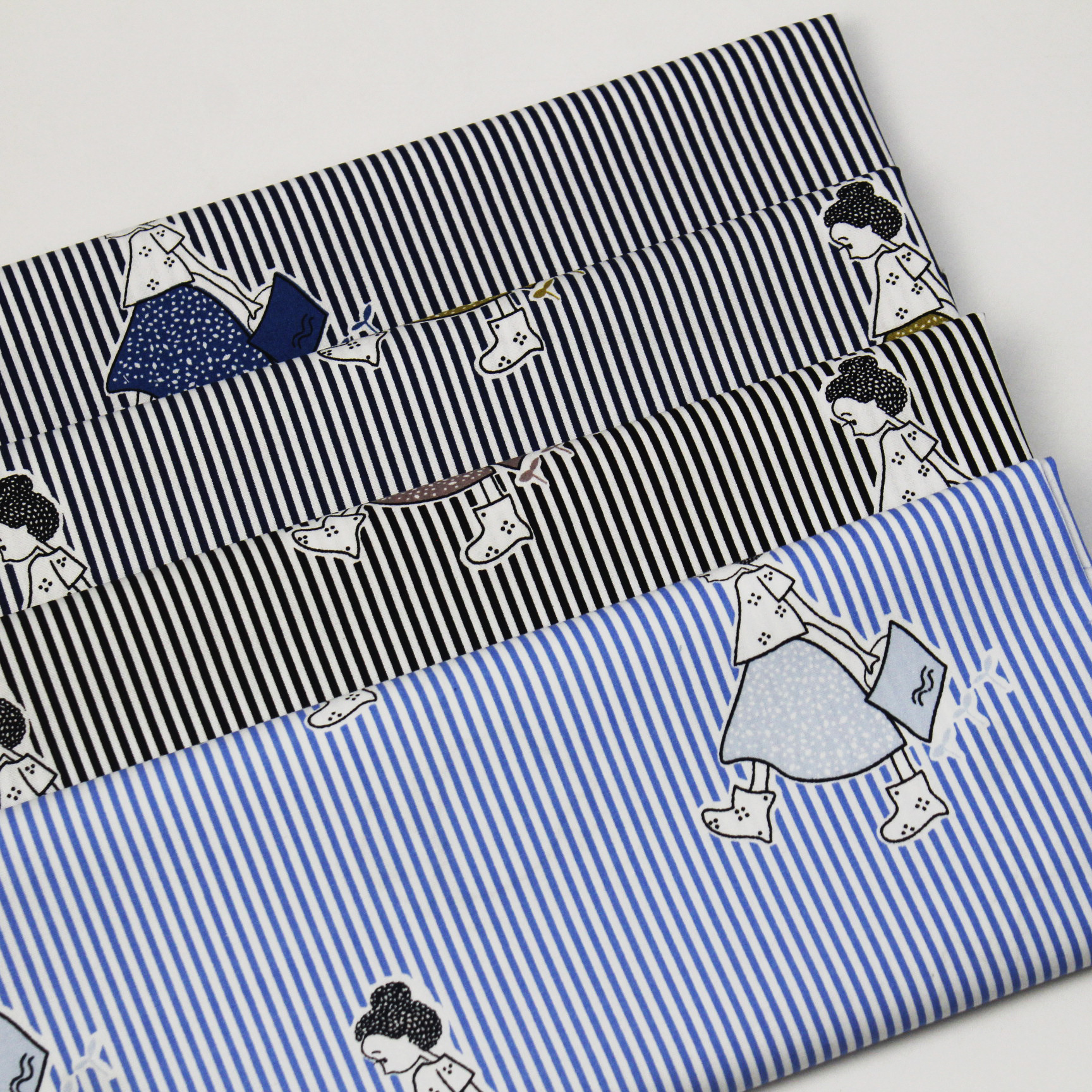 梭织童装衬衫 连衣裙服装硬挺面料 133*72棉府绸条纹子女孩印花