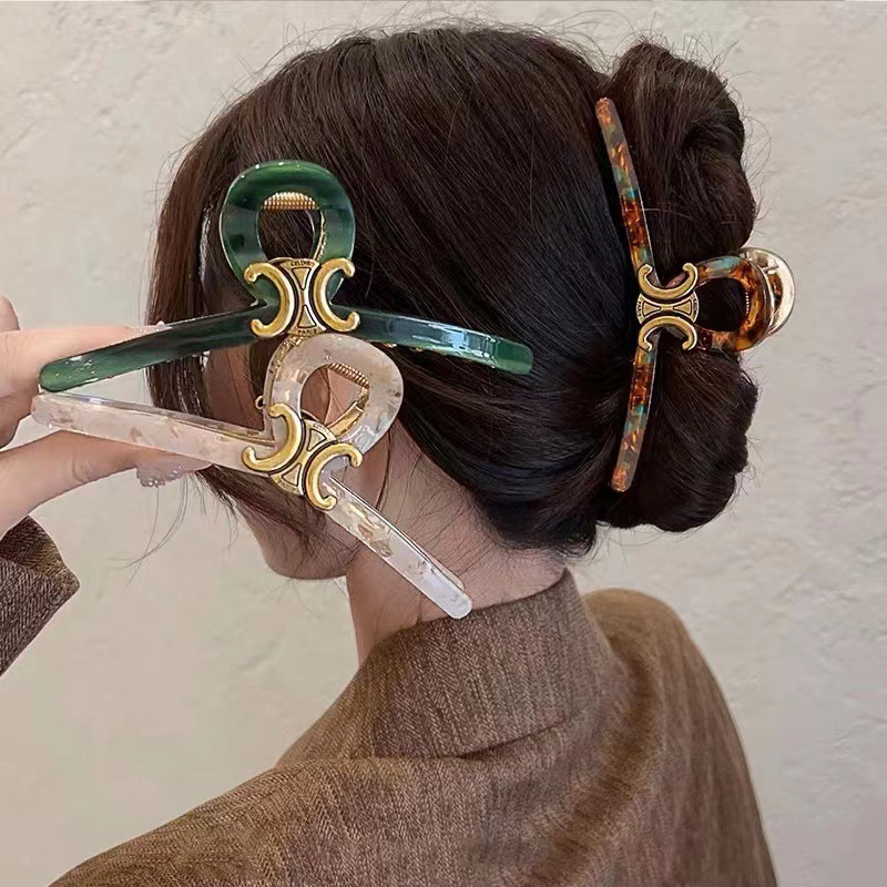 金属醋酸发夹女后脑勺盘发大号抓夹头饰高级感鲨鱼夹发卡夹子发饰