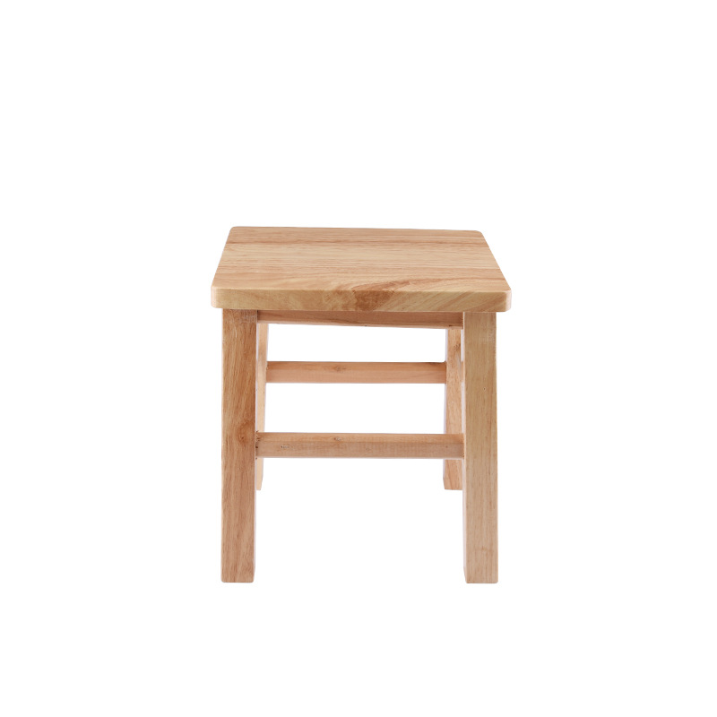 Household Rubber Wood Low Stool Round Square Stool Simple round Stool Children's Ottoman Solid Wood Stool