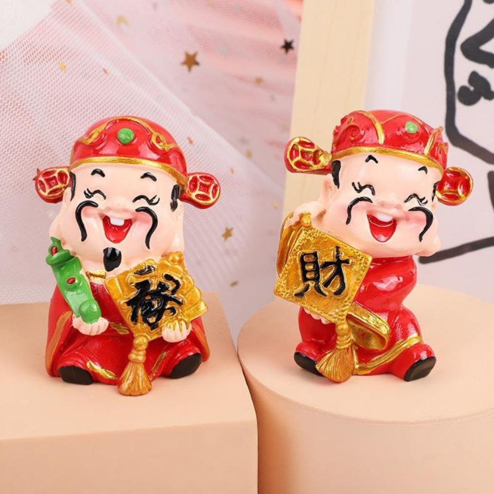 五路财神招财令五路财神车摆件办公室桌面小摆件招财转运招财摆件