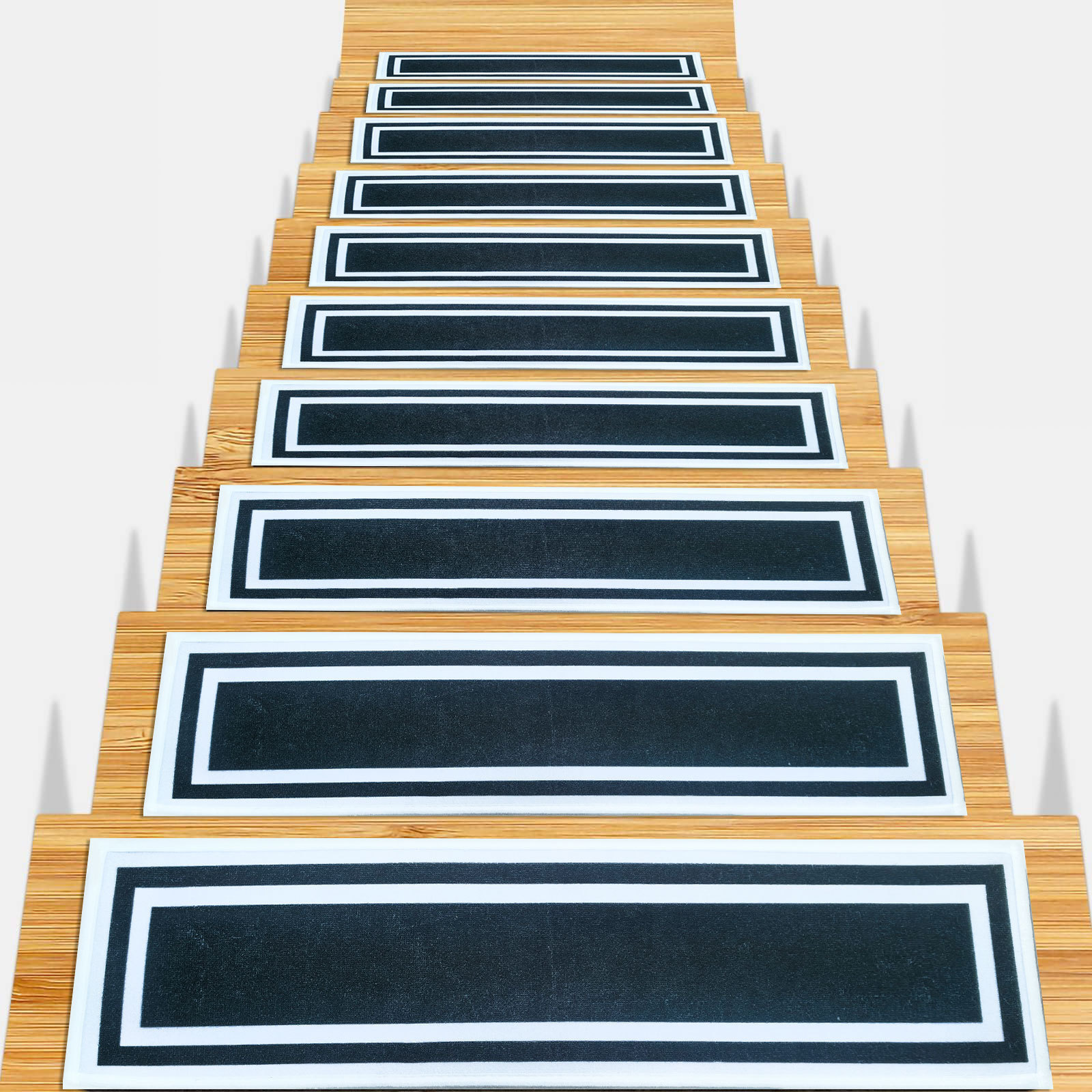 跨境楼梯垫踏步垫圈绒包边tpr免胶自粘防滑垫可反复使用