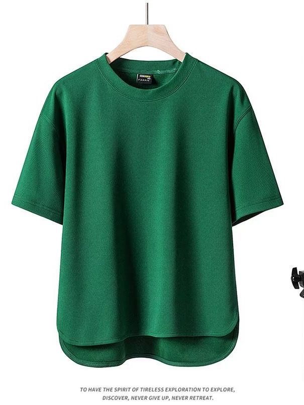 Summer Clothing Short Sleeve T-shirt Men's Simplicity Leisure Pullover Half-Sleeve plus Size Top Solid Color round Neck All-Matching Trendy T