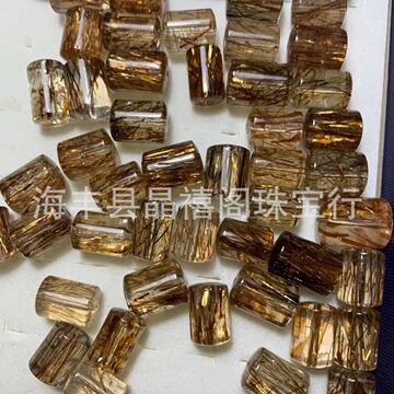 天然黑金超七桶珠散珠 diy配饰 手串锁骨链配珠配件厂家批发