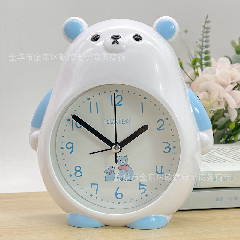 创意卡通可爱小熊闹钟学生儿童钟表卧室床头台钟起床钟表礼品批发