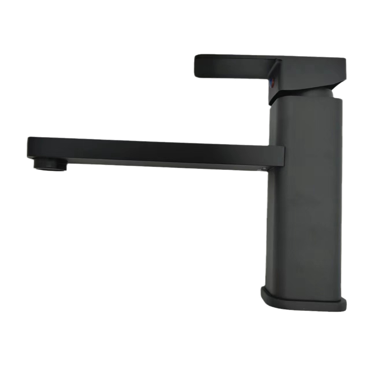 Factory Self-Selling Black Square Single Hole Basin Faucet Zinc Alloy Lengthened Mouth Hot and Cold Sink Faucet Water Tap