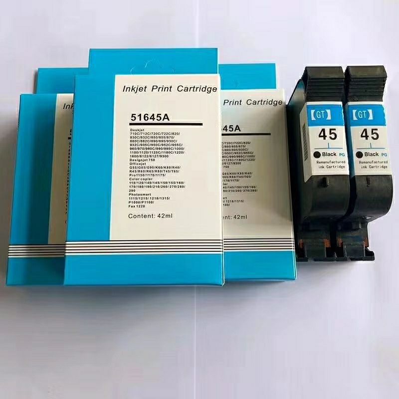 适用原装惠普45墨盒服装绘图仪45墨盒兼容唛架机手持喷码机喷墨机