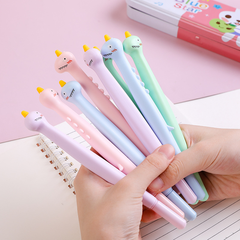 Creative Soft Rubber Single-Angle Shark Stereo Gel Pen Black Gel Ink Pen Signature Pen Student Studying Stationery Factory Wholesale