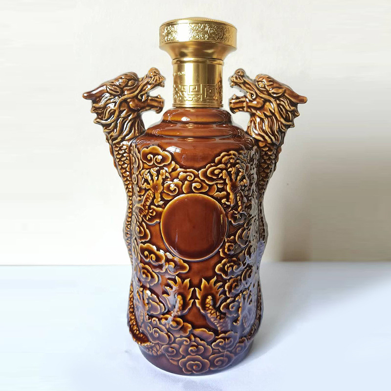 批发景德镇陶瓷酒瓶 一斤装500ml茅台镇茅型瓶 双龙瓶 白酒瓶酒壶