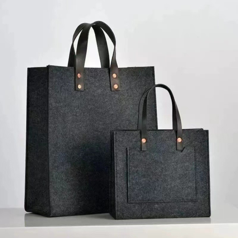 Internet Celebrity Ins Simple Felt Bag Tote Handbag Versatile Large Capacity Portable Bag High Sense Shopping Bag