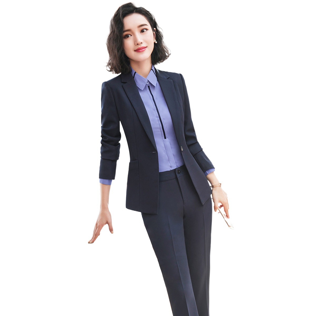 新款秋季长袖职业装女套装韩版时尚修身西服律师教师金融西装制服