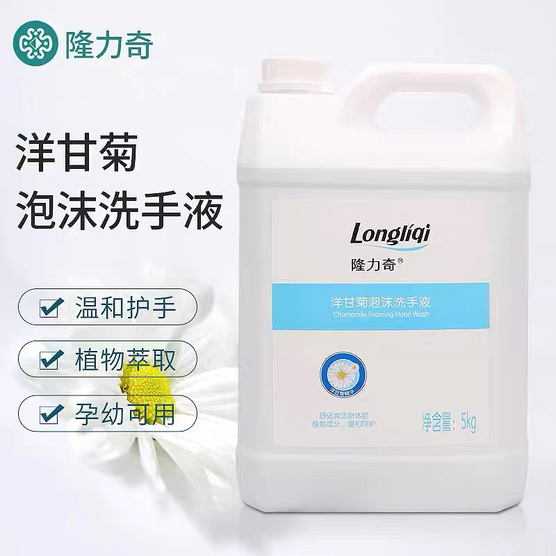 正品隆力奇洋甘菊泡沫型洗手液酒店民宿事业单位5l大桶补充装批发