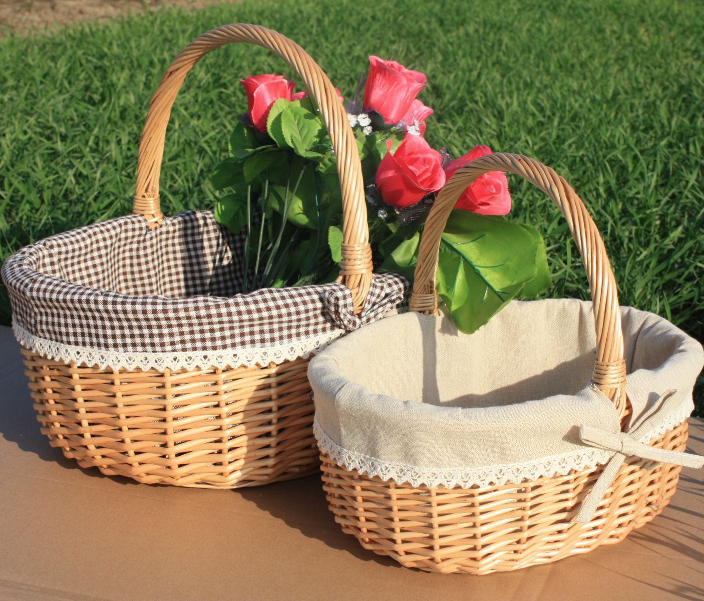 新品柳编藤编提篮 手提水果篮伴手礼篮鸡蛋篮 花篮 购物篮 礼品篮