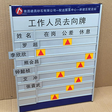 人员去向牌铝合金标识牌公司办公室告知指示牌科室牌可更换