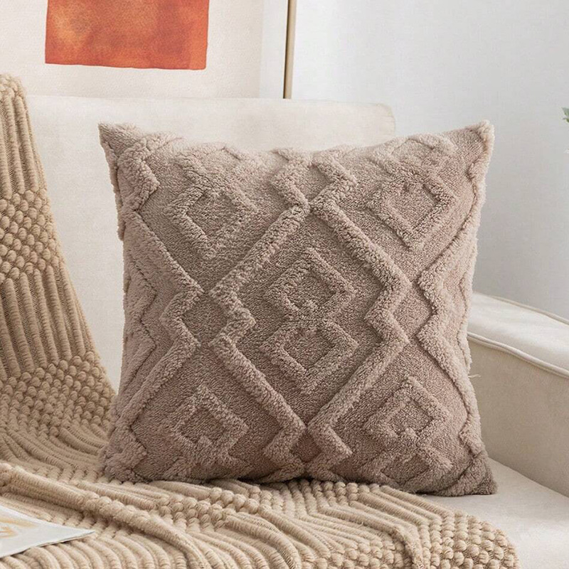 Modern Minimalist Pillowcase Woven Plush Pillowcase Office Sofas Back Cushion Throw Pillow Bedside Cushion Wholesale