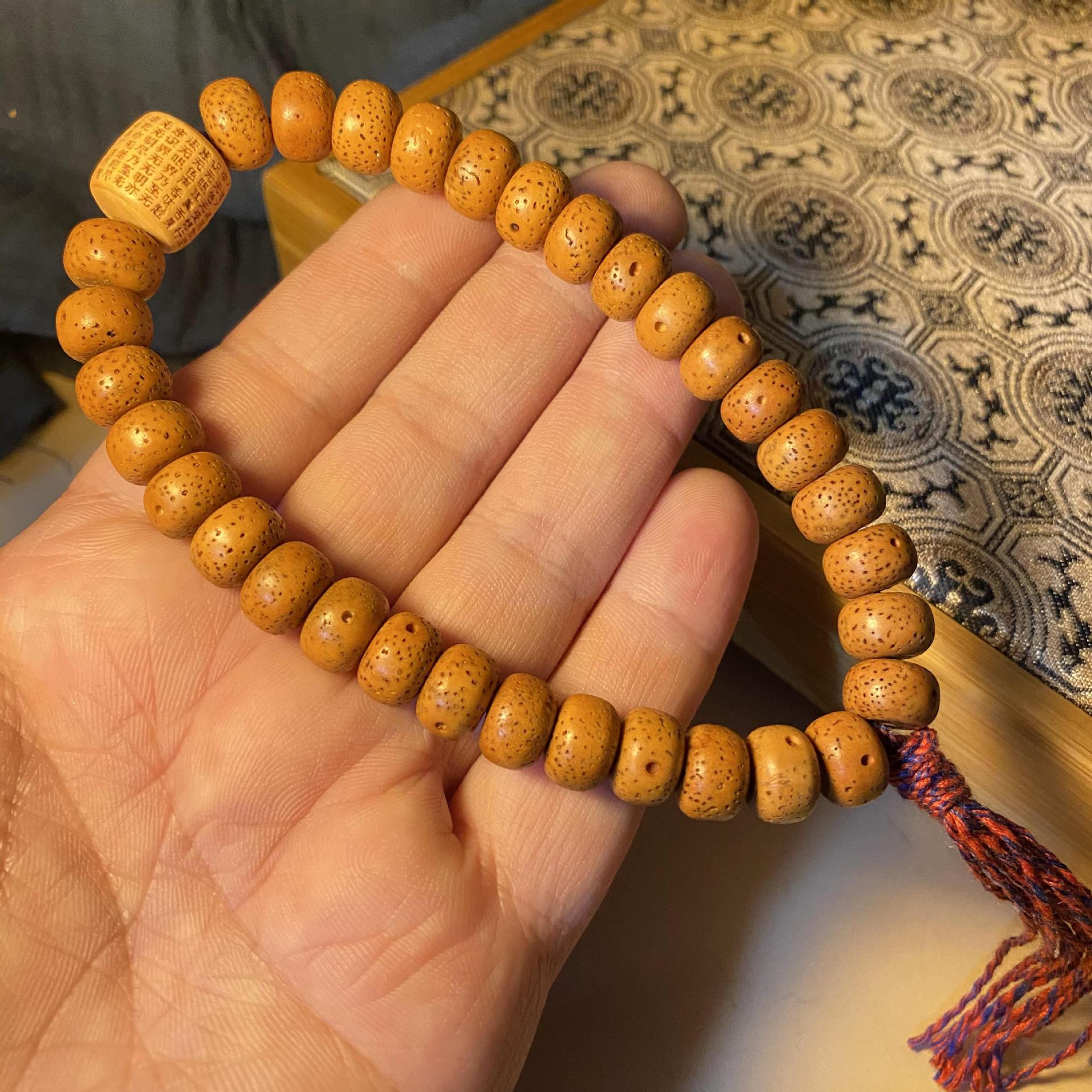 海南毛感料星月手持正月星月菩提陈籽念珠居士佛珠手串古风手链