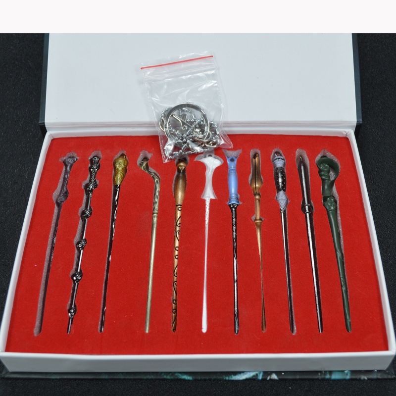 哈利波特魔法杖11件套盒钥匙扣套装harry potter周边动