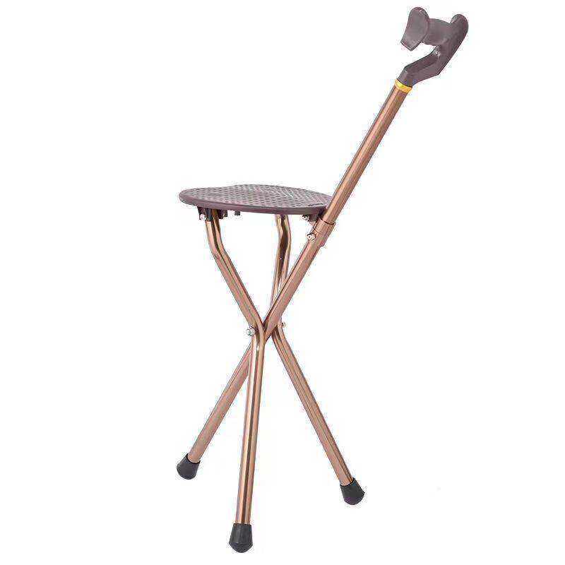 拐杖椅子拐棍老人手杖四脚多功能带凳子折叠防滑老年人可坐手杖椅