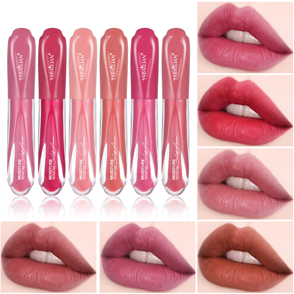6 colors nude lip gloss suit waterproof matte velvet nonstick cup lip lacquer lipstick wholesale