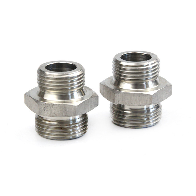 厂家直供不锈钢卡套式端直通管接头体gb3733.2对丝过渡液压接头
