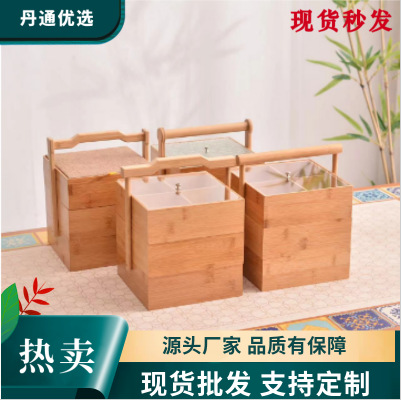 中国风木质手提盒新中式实木干果盒糕点礼品包装盒木制收纳盒木盒