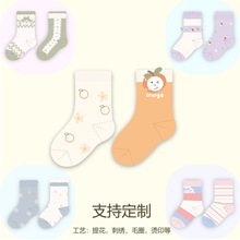 利玛袜业源头工厂定做儿童棉袜子学生卡通网眼无骨中筒袜批发定制