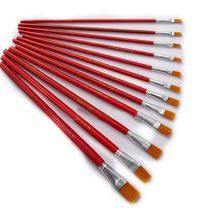 尼龙毛红杆油画笔 水彩水粉绘画笔工业排笔丙烯颜料笔刷厂家批发
