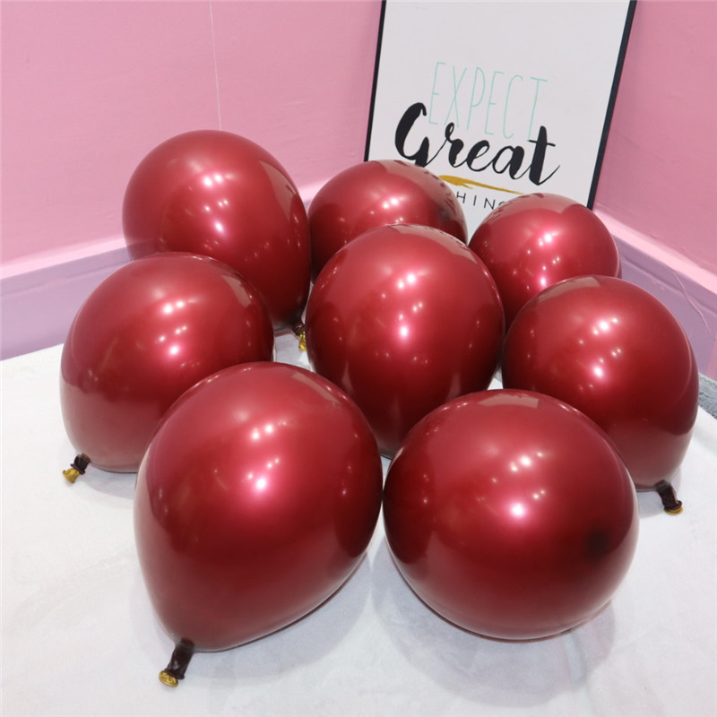 10-Inch Wedding Decoration Rubber Balloons Gem Red Balloon Double-Layer Thickened Pomegranate Red Wedding Room Wedding Decoration Balloon