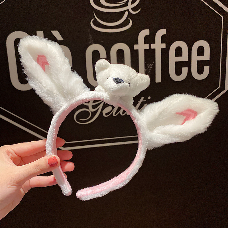 韩国可爱猫耳朵发箍女洗脸毛绒绒发卡简约超萌少女心发饰发带头箍
