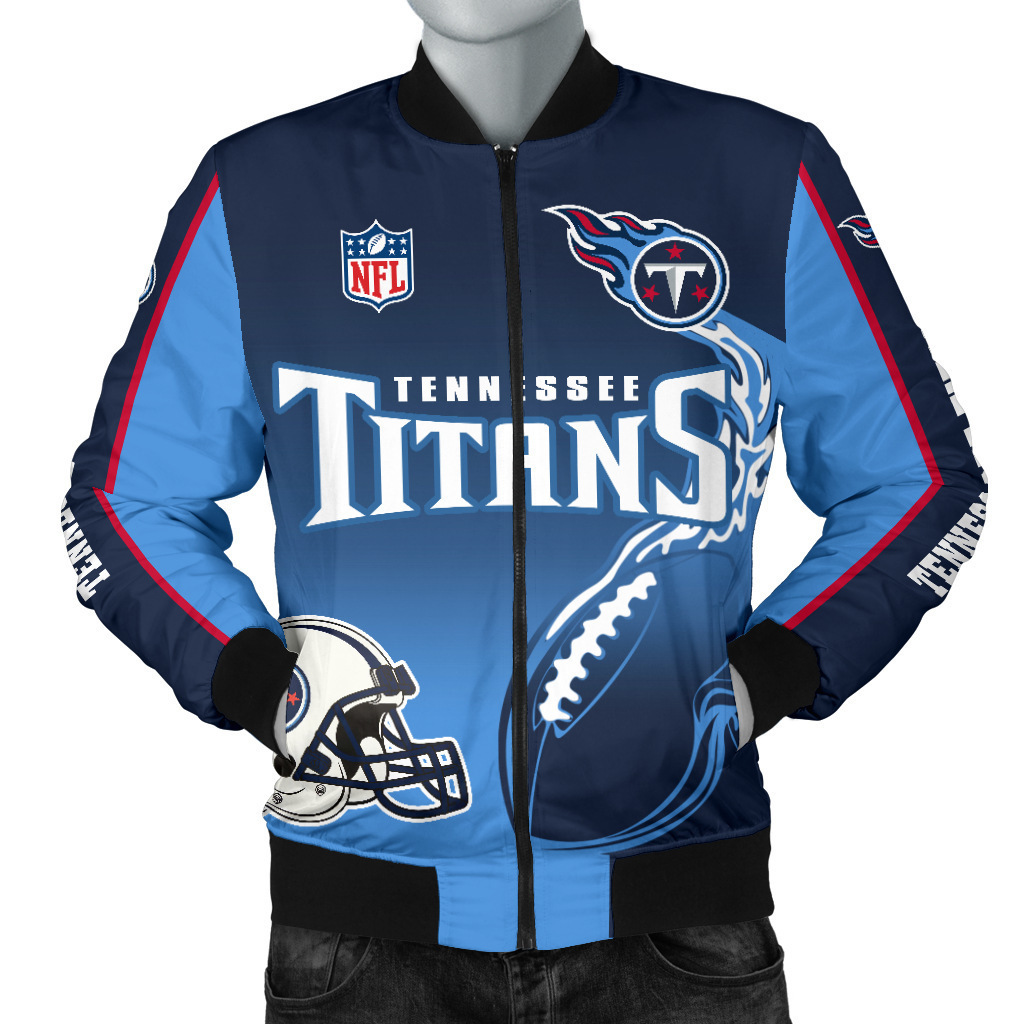 美国nfl橄榄球titans蓝色男士飞行夹克球队春秋薄款外套一件代发