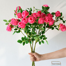 田园仿真玫瑰花 客厅装饰假花餐桌单支花束 干花摆件摆放花卉插花