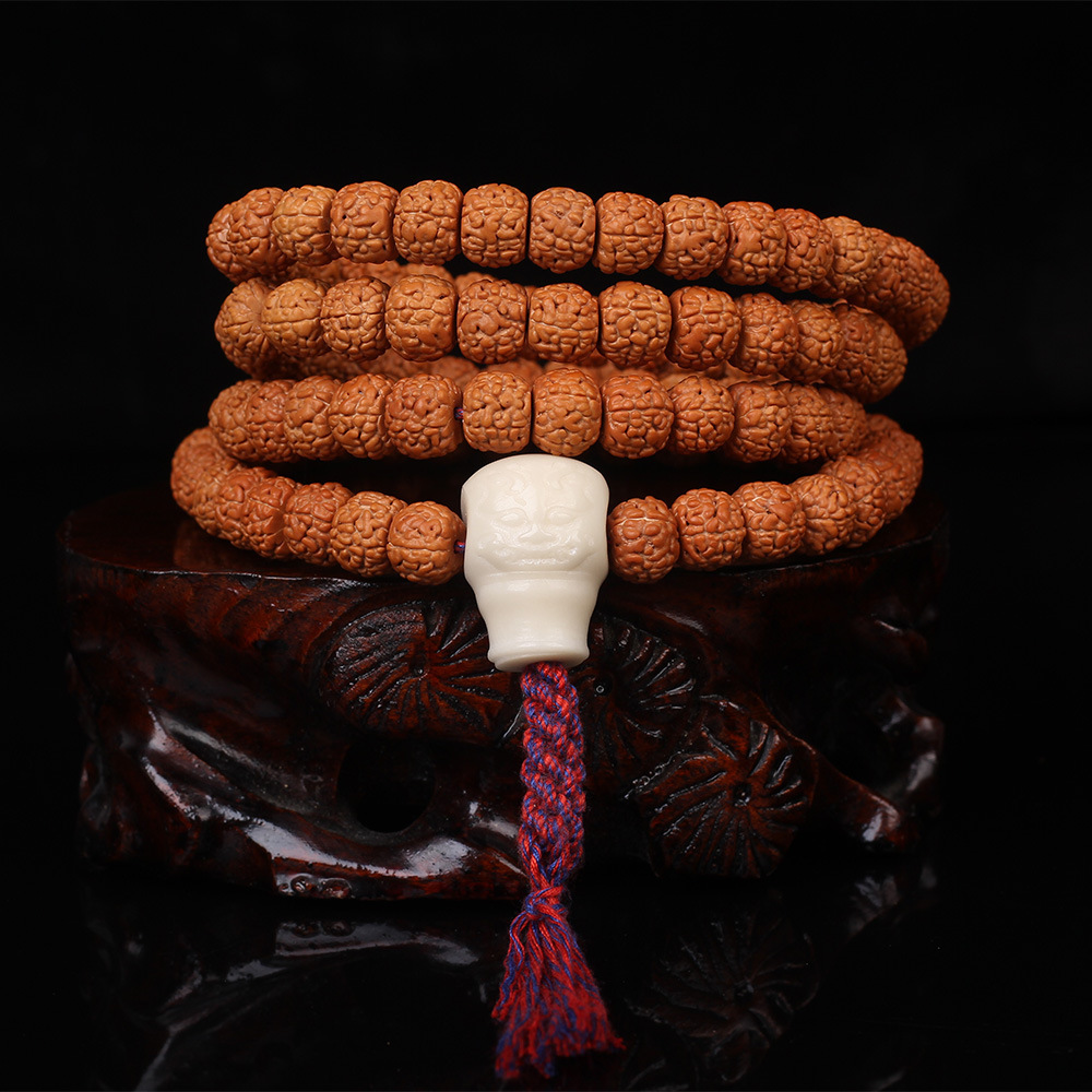 尼泊尔金刚菩提子108颗手编绳佛珠手链毛衣链多圈手持念珠