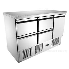 酒店厨房抽屉式冷藏柜 4抽屉操作工作台 商用抽屉式雪柜冰箱冰柜