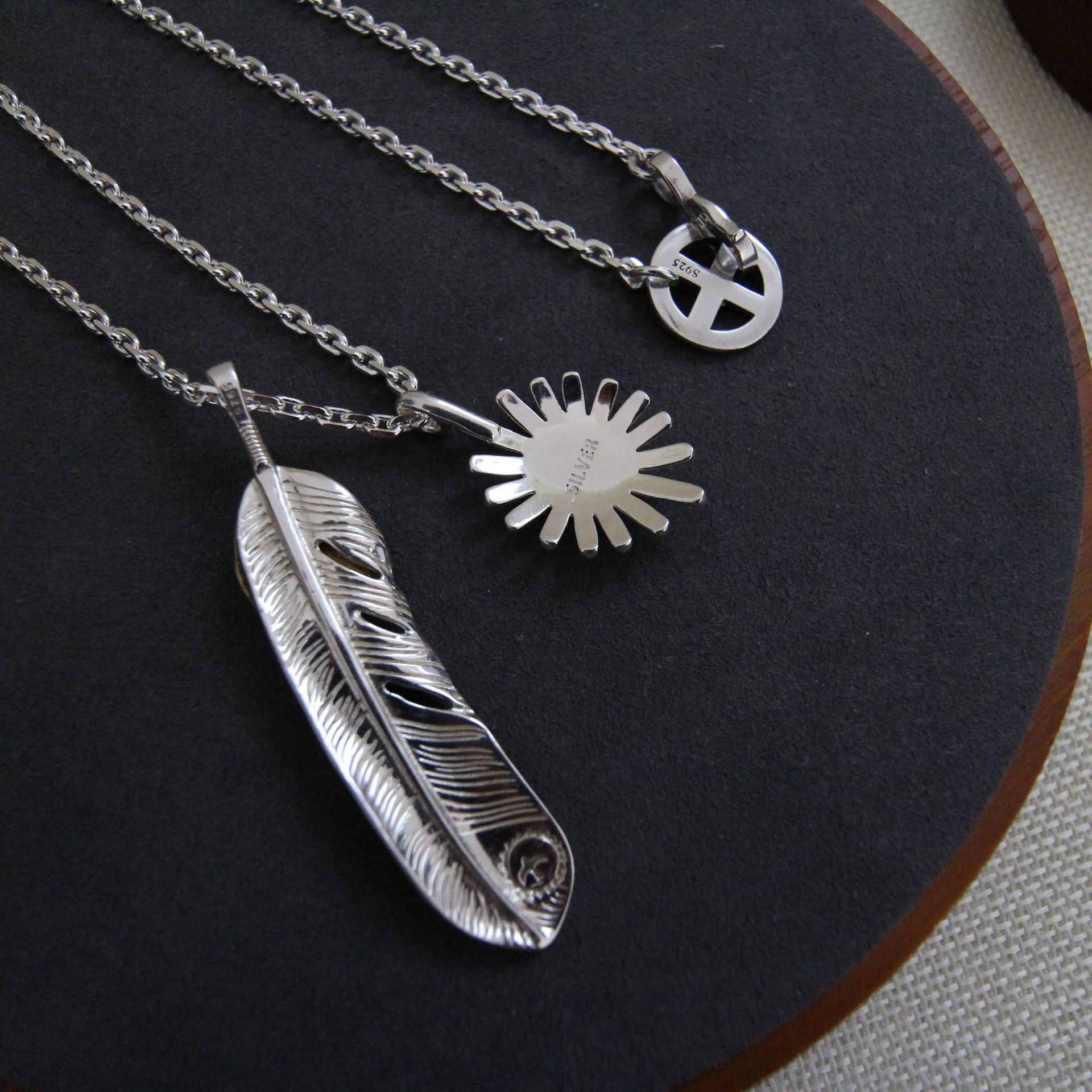 goros 高桥羽毛项链吊坠 太角链男士毛衣链欧美时尚个性情侣项链