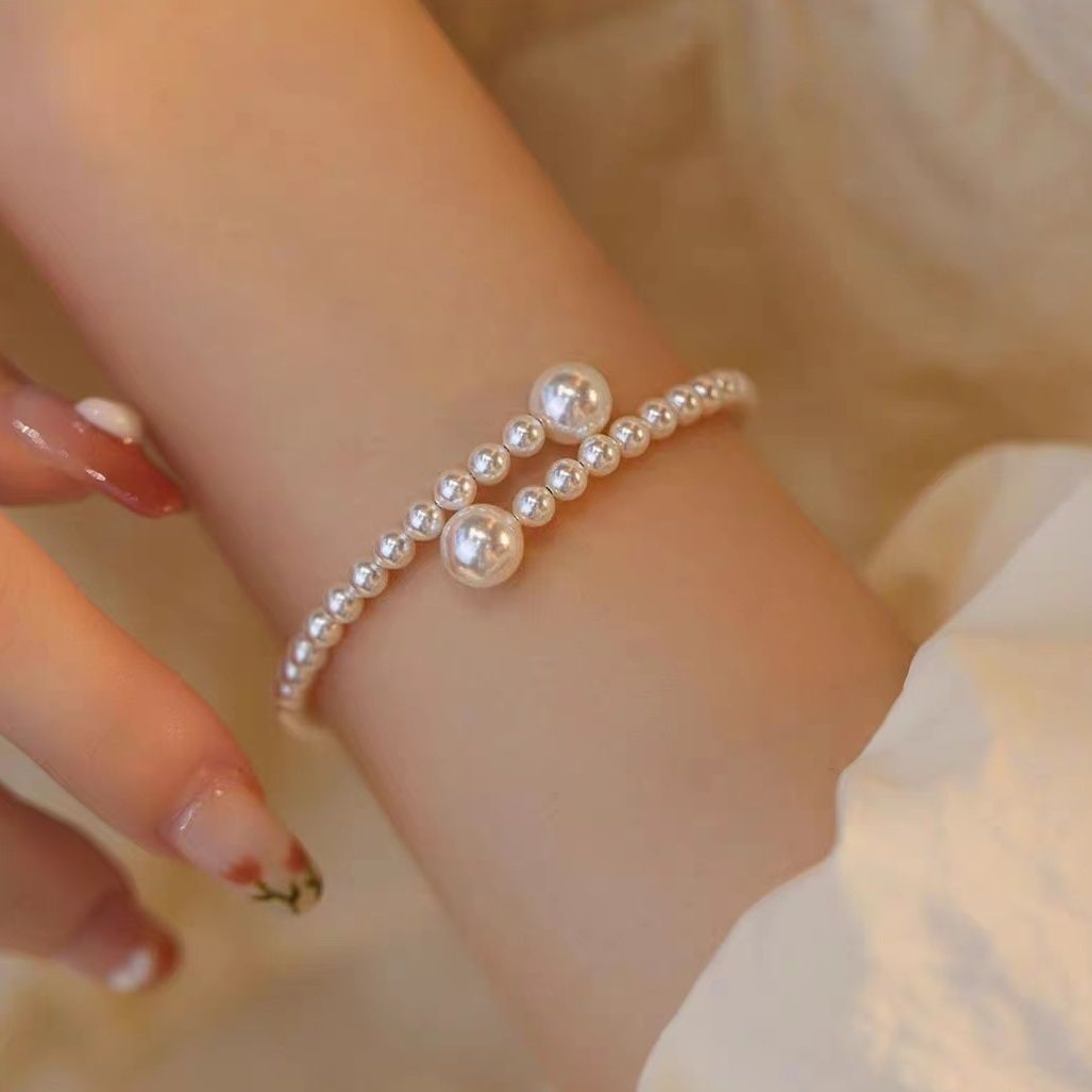 French Style Vintage Pearl Bracelet Women's Light Luxury Socialite Elegant High-Grade Niche Design Simple All-Match Fashion Bracelet