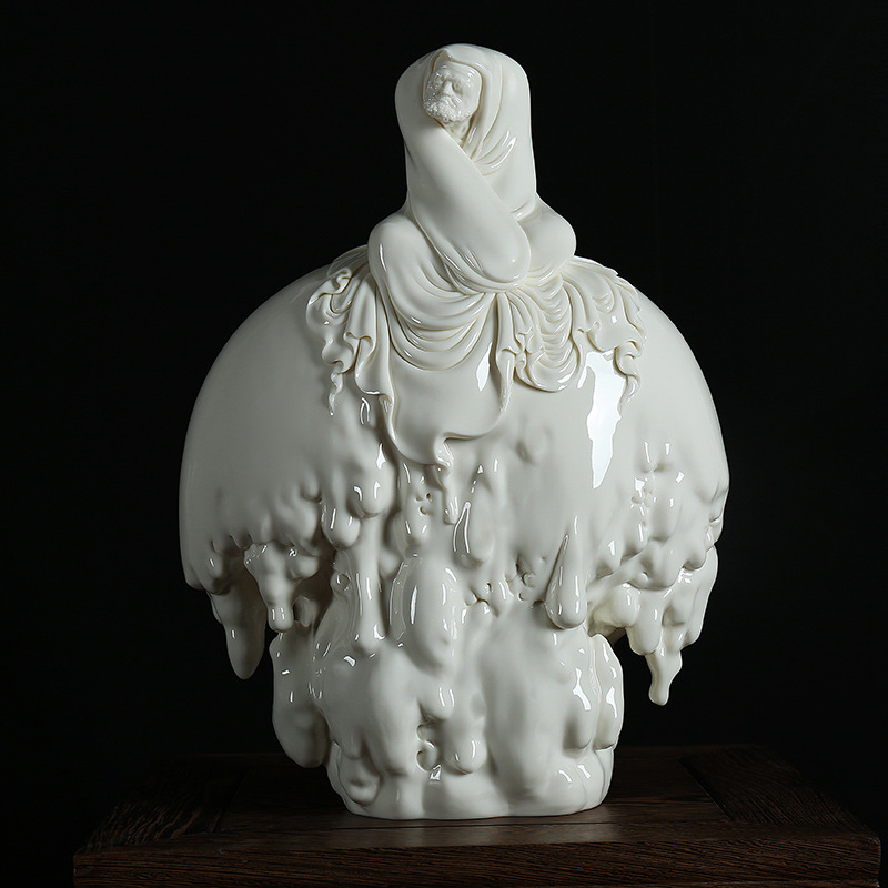 李璋高大师雕塑陶瓷作品菩提达摩全手工艺术品书房客厅桌面大摆件