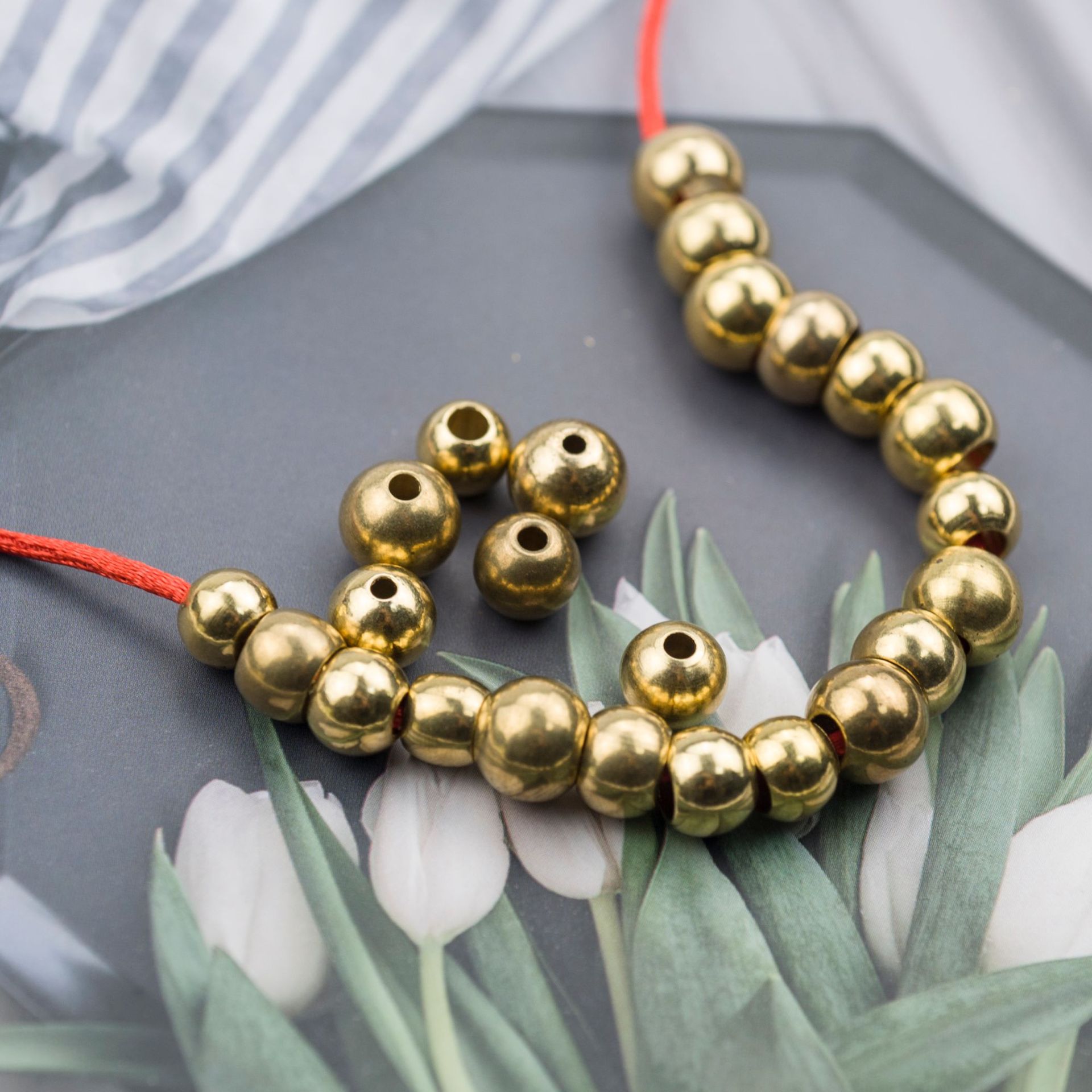 加工定制穿孔珠纯铜珠子大佛珠首饰耳饰串珠子服饰品配件diy散珠