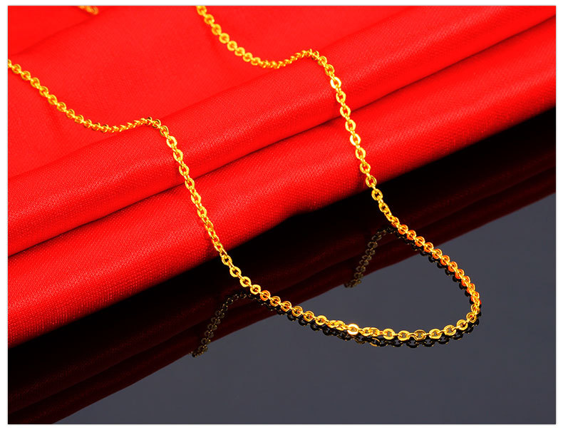 黄金项链足金9999女款o型链黄金十字链深圳水贝黄金珠宝批发代发